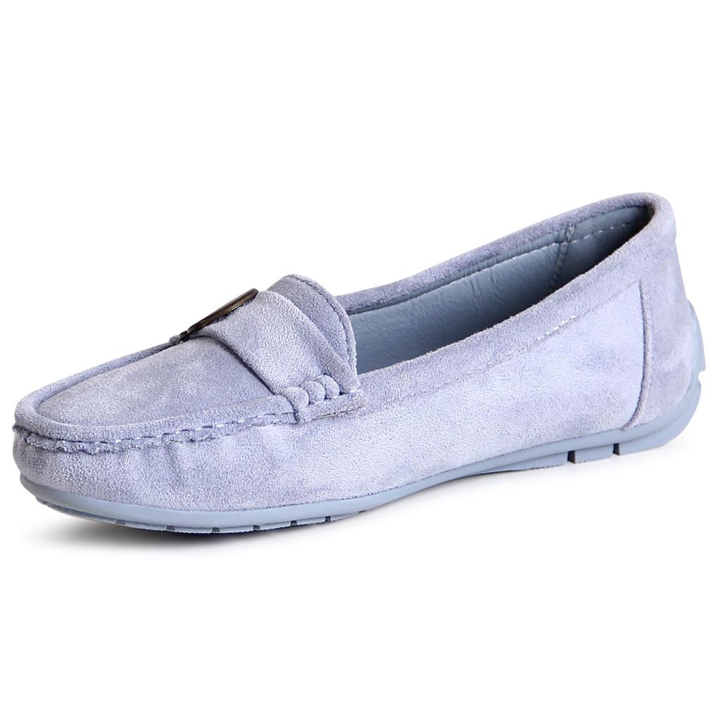 Damen Velours Mokassins – Bequeme Slipper Mit Flachem Absatz, Weiches Textil-Obermaterial