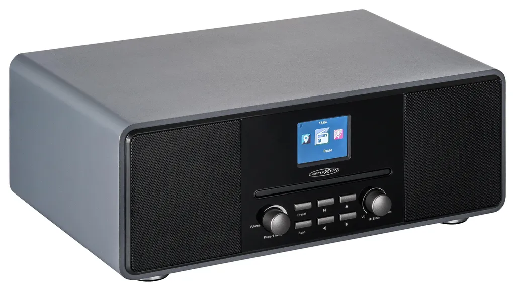 Reflexion HRA19DAB/GR Radio de Table DAB+ avec CD MP3 et Bluetooth Gris