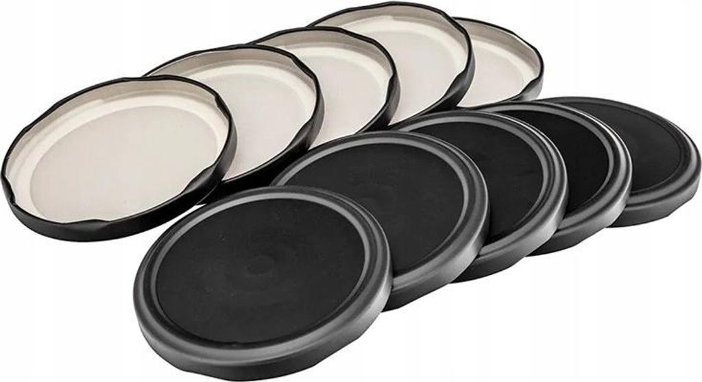 10er Set Schwarze Mattierte Deckel Ø82mm 6-fach