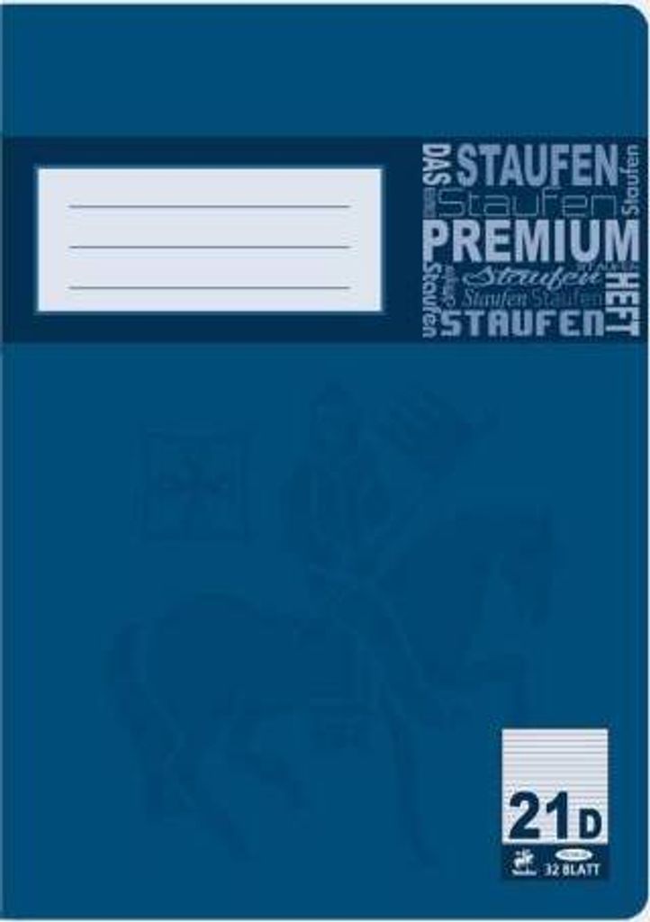 Staufen Doppelheft Premium Lineatur 21 liniert DIN A4 ohne Rand, 32 Blatt