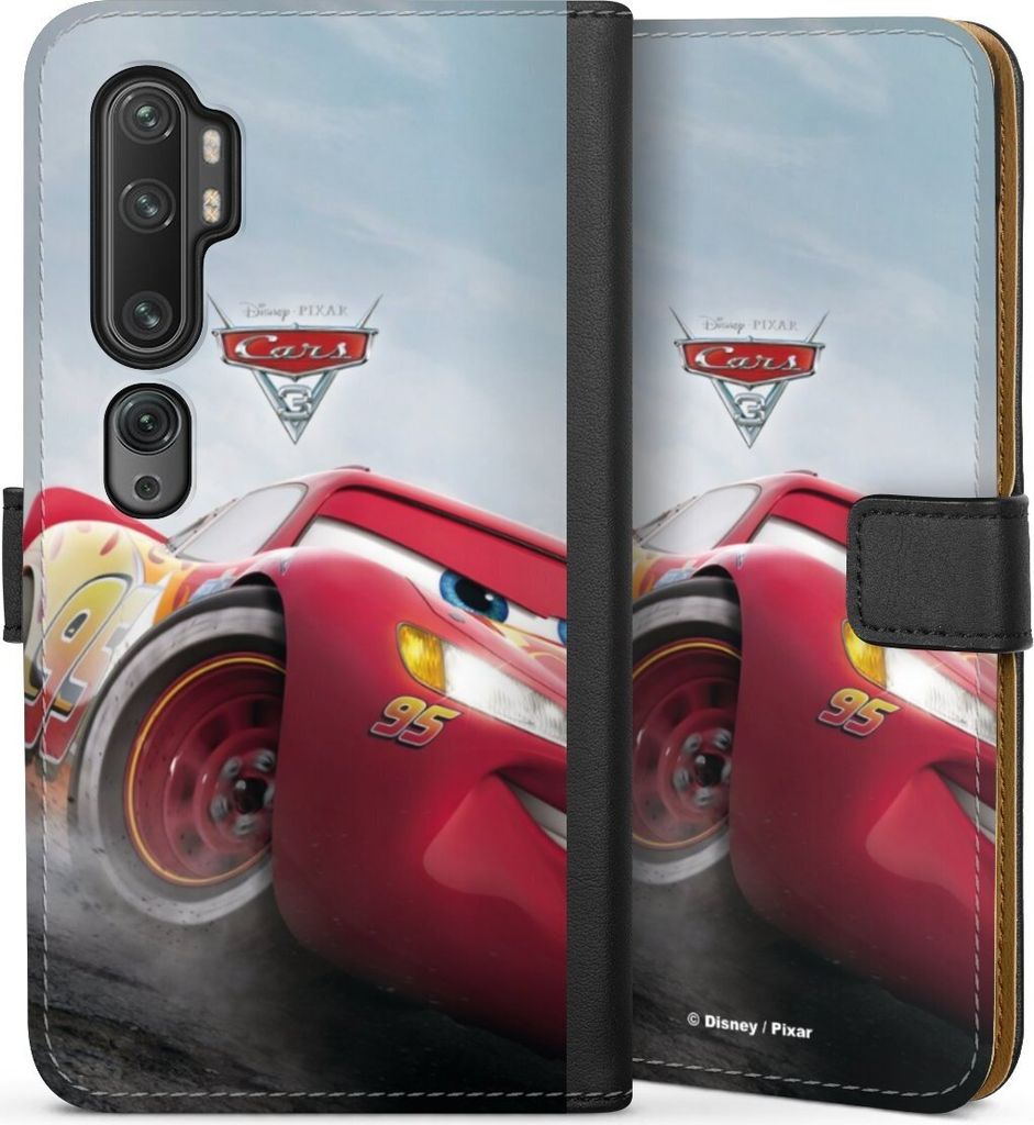 DeinDesign Klapphülle für Xiaomi Mi Note 10 Handytasche Lederhülle Tasche Cars Lightning Mcqueen 95 Offizielles Lizenzprodukt