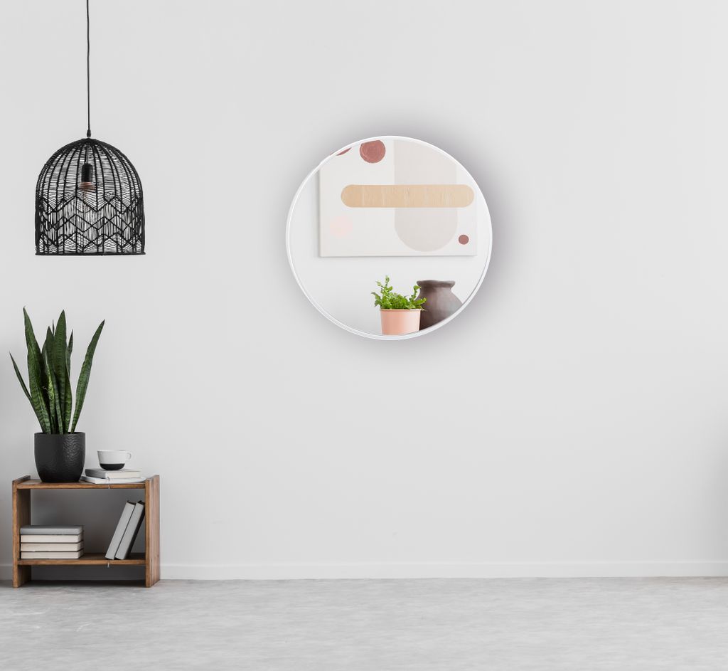 BD ART nástenné zrkadlo okrúhle zrkadlo 70 cm s bielym Obrázok produktu 4