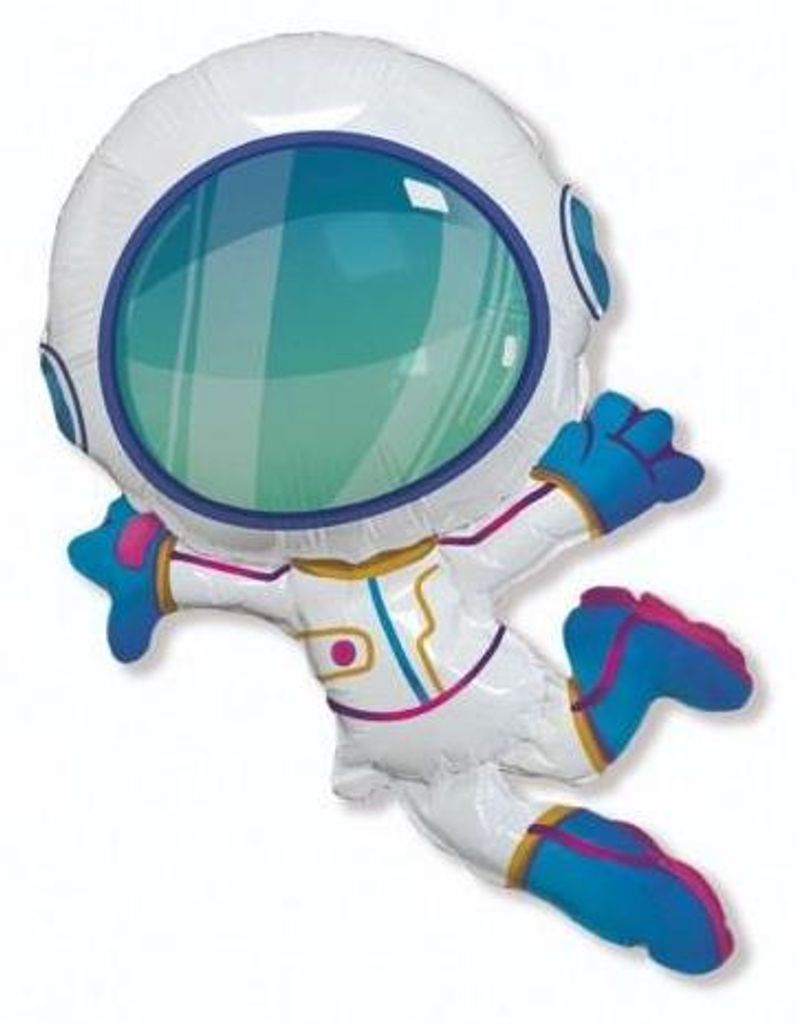 Ballon en plastique - Astronaute, espace, bleu-blanc, 60cm, Image du produit 