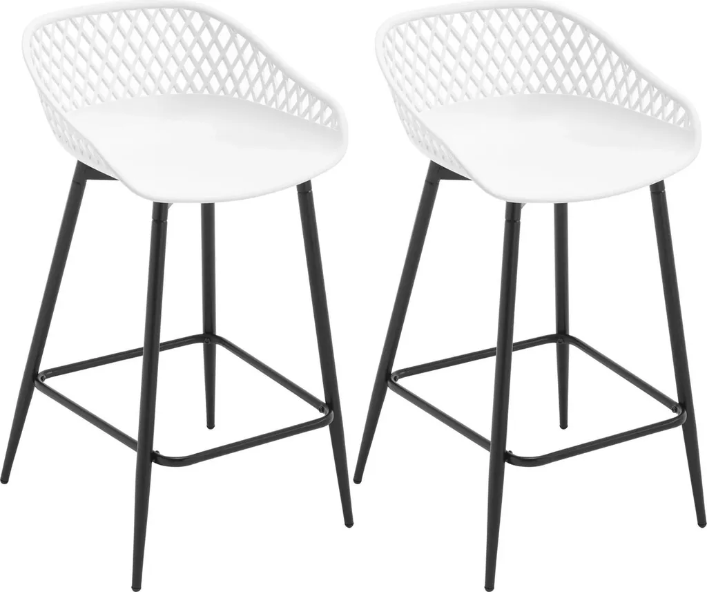 Tabourets de bar blancs minimalistes lot de 2 - Design intérieur extérieur