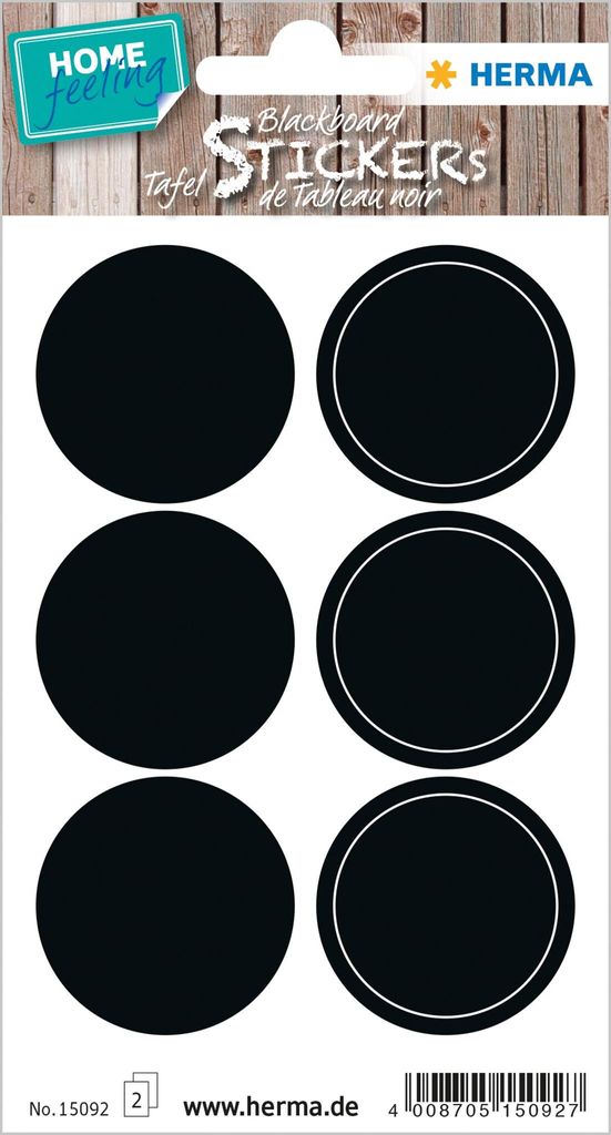 HERMA Tafeletiketten Kreise schwarz 12St. Image du produit 