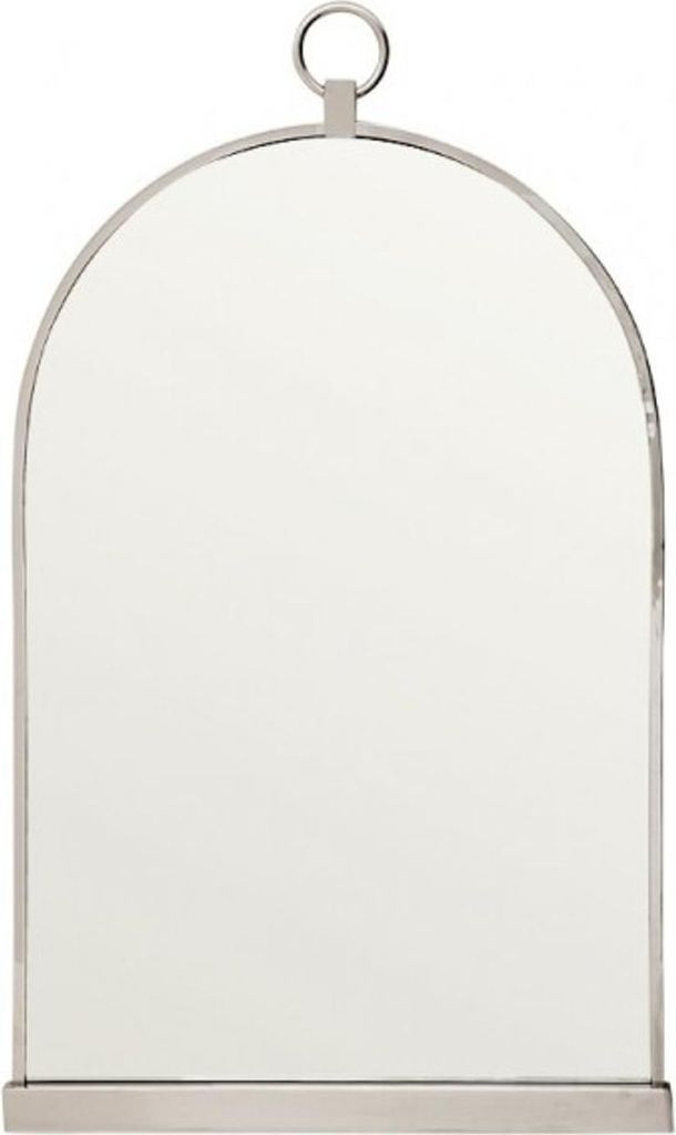 Casa Padrino Luxus Wand Spiegel Wandspiegel vernickeltes Metall - schwere Ausführung - 93 x 56 cm