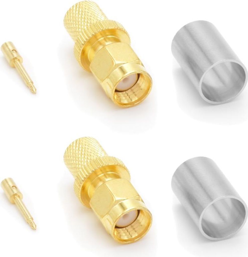 5D SMA-Crimp-Stecker (männlich) Rf 50ohm Koaxialstecker für 5D-FB LMR300 RG-59 RG-6U RG-8X Koaxialkabel (2er Pack) von RANGEFUL