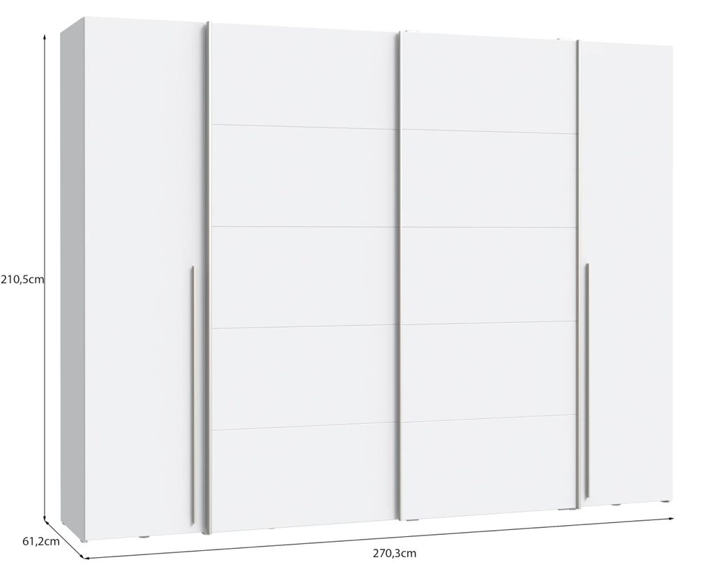 Forte Narago Schrank 270, weißer Kleiderschrank, Produktbild 