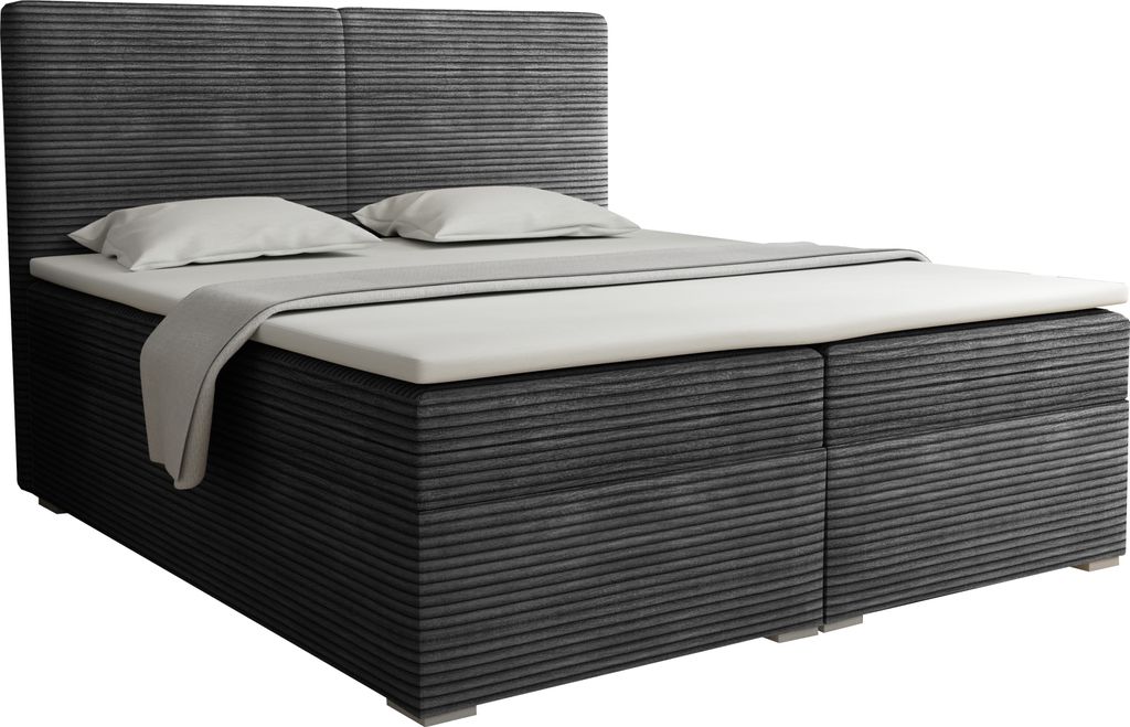 Boxspringbett LORD 160x200 Anthrazit Boxspring Komplettbett Produktbild 1