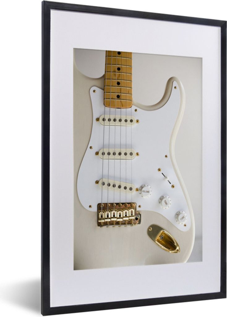 MuchoWow Gerahmtes Poster Querschnitt einer E-Gitarre 40x60 cm - Poster mit Schwarzem Bilderrahmen Wandposter Rahmen Foto Bilder - Poster in Rahmen