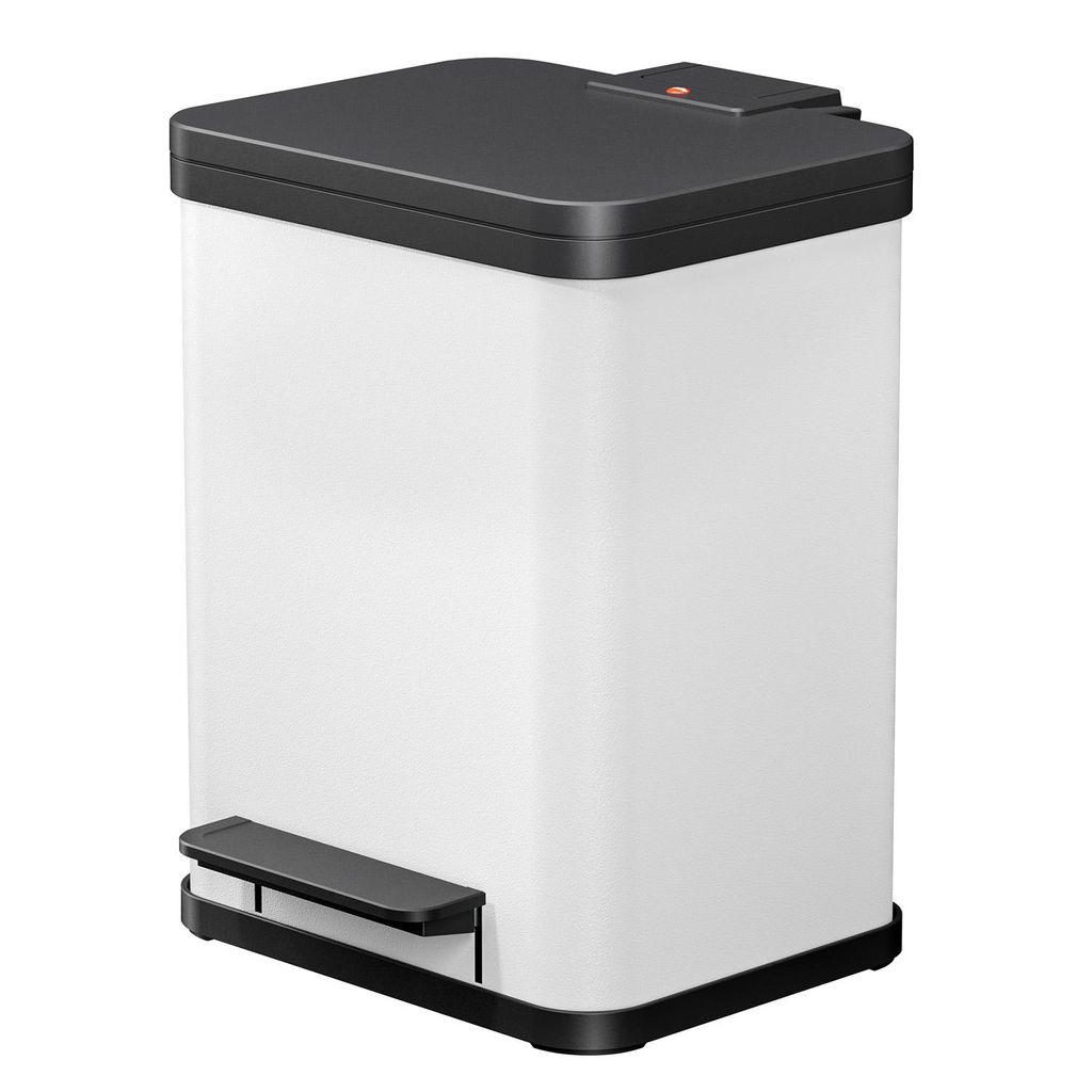 Hailo Öko uno Plus M Tret-Mülleimer - freistehender 17 Liter Abfallsammler aus Stahlblech für die Küche - Küchenabfalleimer mit soft close Dec...