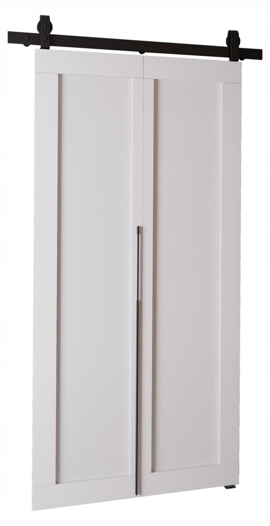 KierMoebel Schiebetür Komplettset QUDIO M1 Weiß 86x205x3,2 Produktbild 