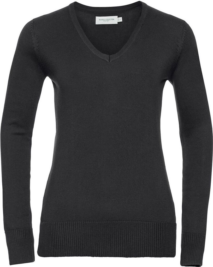 Russell Collection - Sweatshirt V-Ausschnitt für Damen PC5747 (44 DE) (Schwarz)