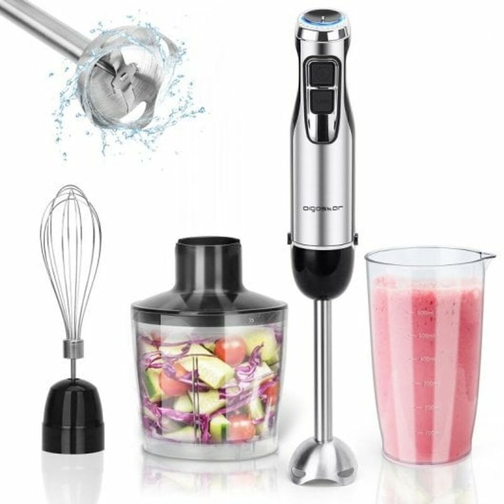 Aigostar Buckle - Stabmixer Set 4 in 1, Pš¹rierstab Edelstahl 1000 W, Rš¹hrstab mit 6 Geschwindigkeiten, Zauberstab Mixer mit 600ml Messbecher,...