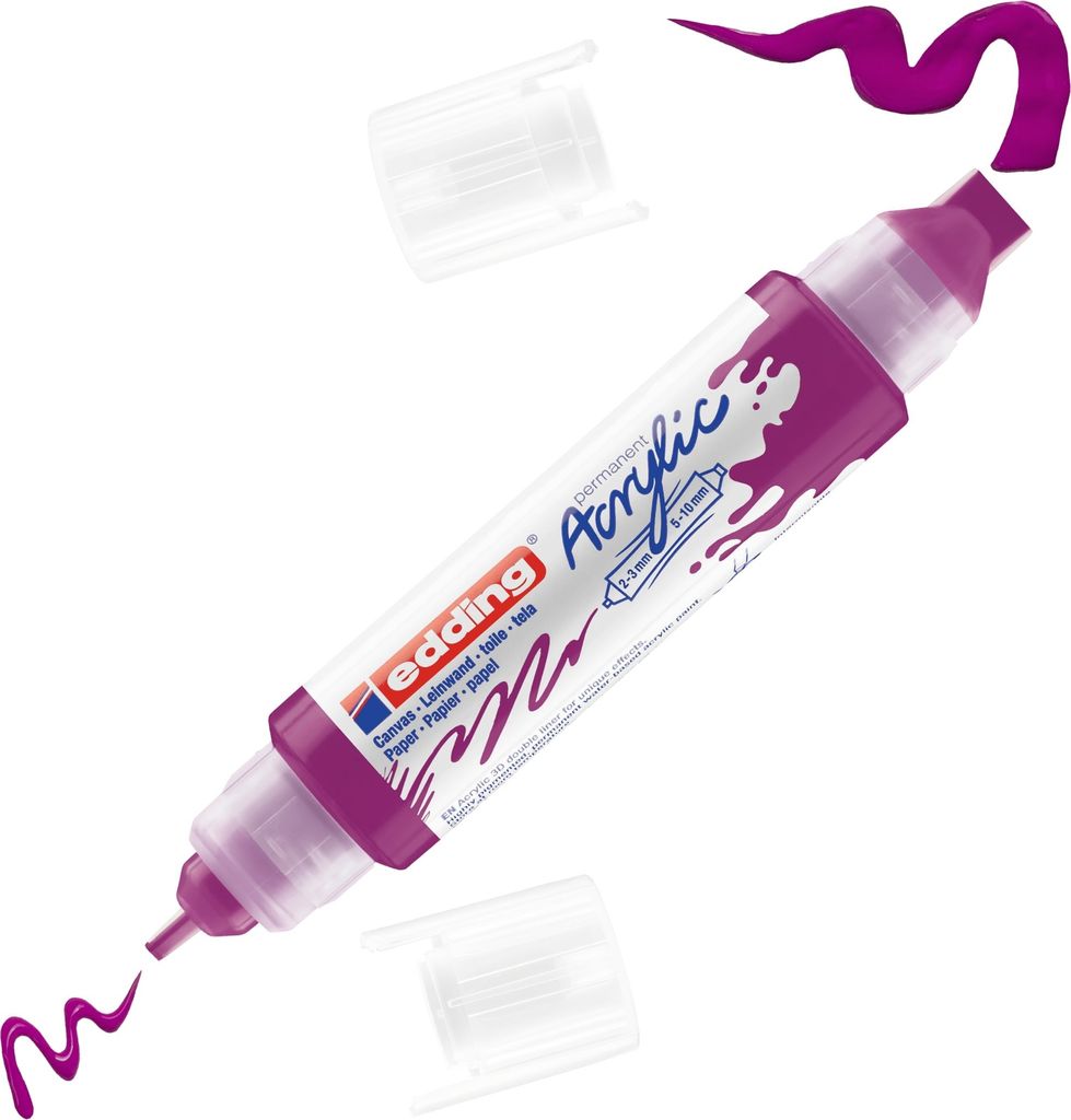 Acrylmarker Double Liner edding 5400 3D beere Packung mit 5 Stück