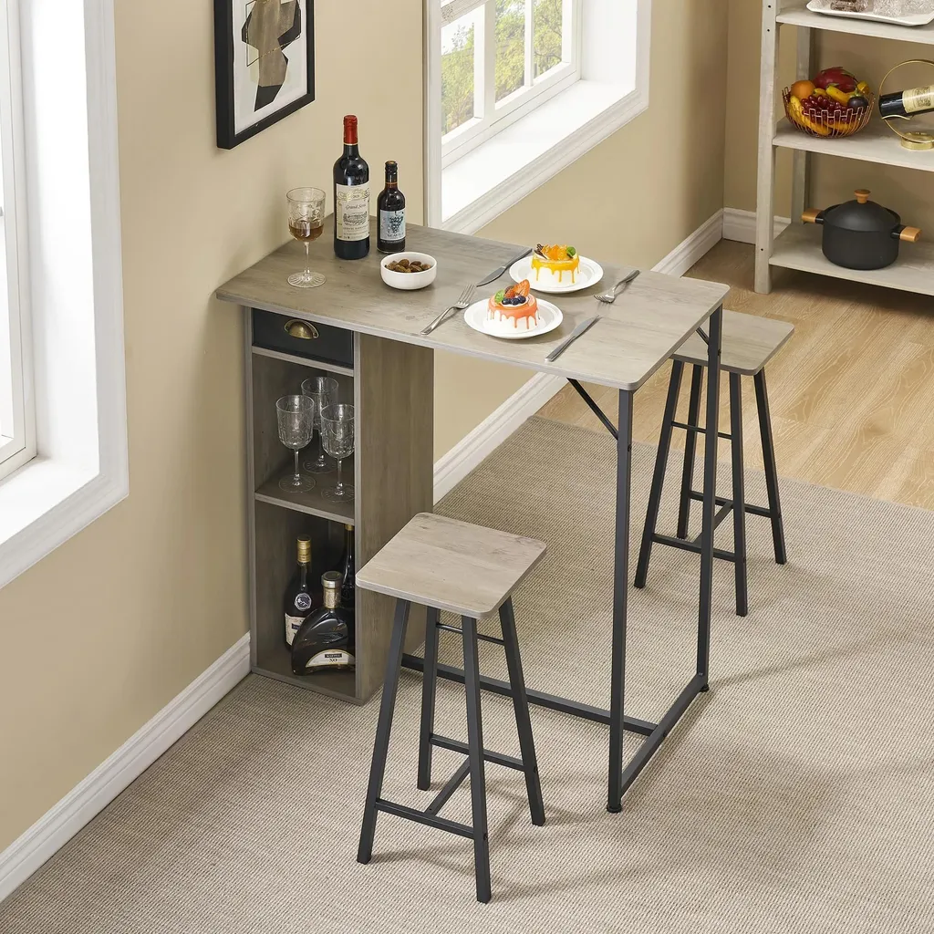 Table de bar robuste avec tabourets : finissez-en avec le manque de place - 10