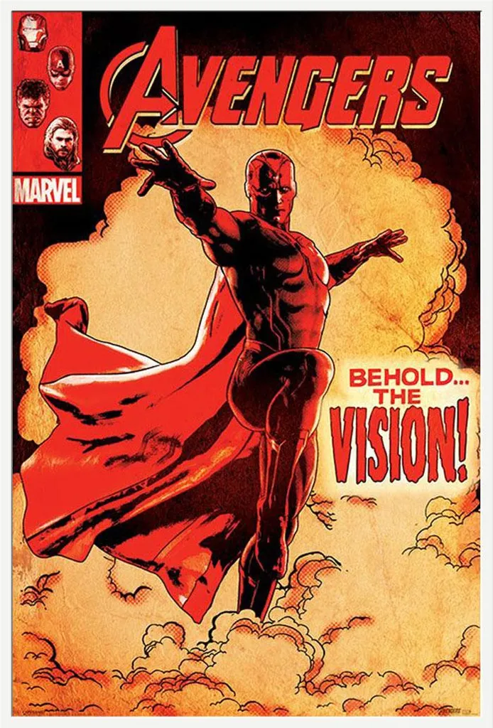 Cadre Shinsuke Blanc avec Affiche Avengers The Vision Vitre Acrylique