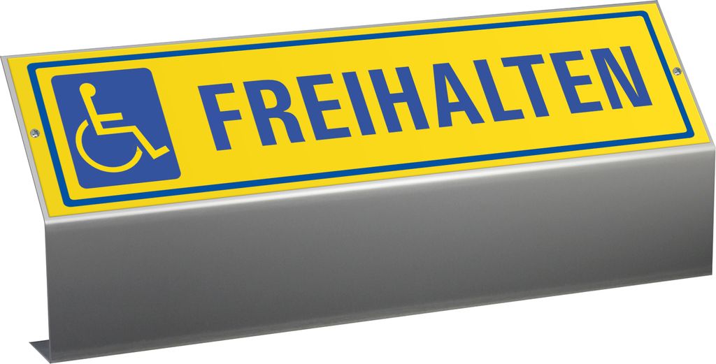 Parkplatzschild Freihalten - Kunststoff gelb 400x100 mm + Produktbild 