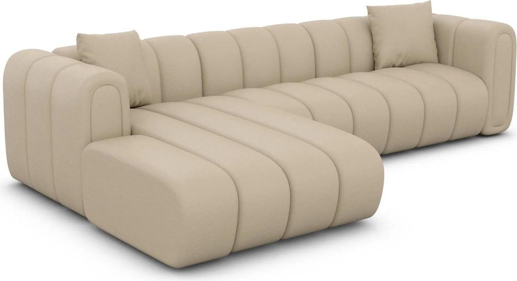 Echtleder L-Form Sofa Amoria Beige Links