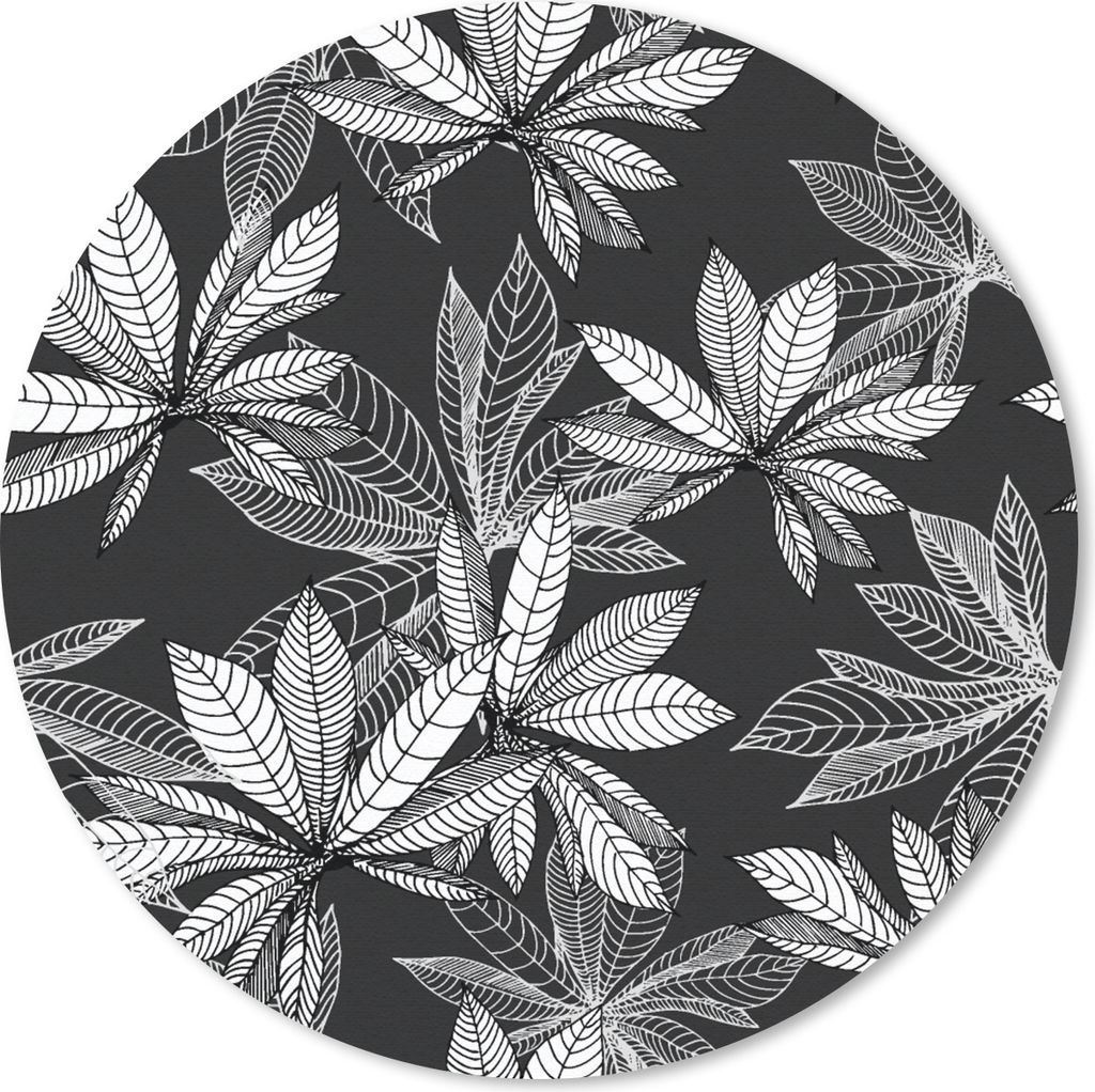 MuchoWow Mauspad Mousepad Schwarz - Weiß - Muster - Natur 50x50 cm - Mousepads - Maus Mat - Pad - Mausunterlage - Vinyl