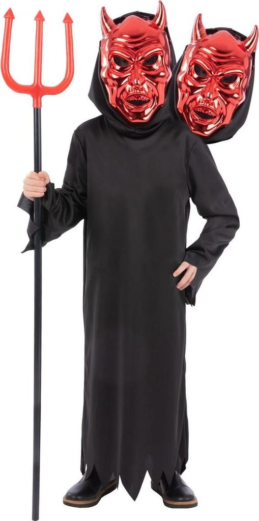 Smiffys - "Demon Reaper" Zweiköpfig-Kostüm für Kinder SM3429 (146-152) (Schwarz)