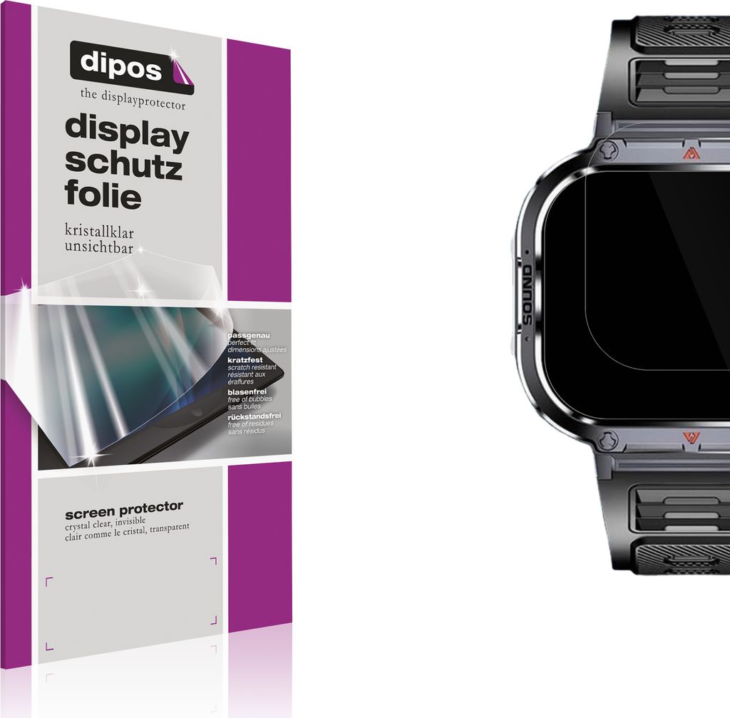 6x Schutzfolie für Shepatio 71800b Smartwatch klar Displayschutzfolie Folie Display Schutz dipos