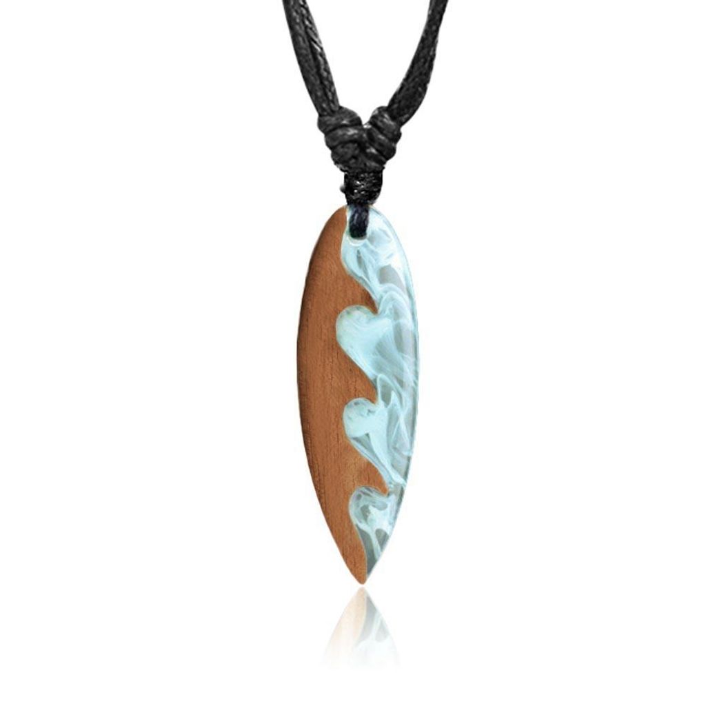 viva-adorno Surfer Kette Surfbrett Holz Surfboard Halskette Produktbild 