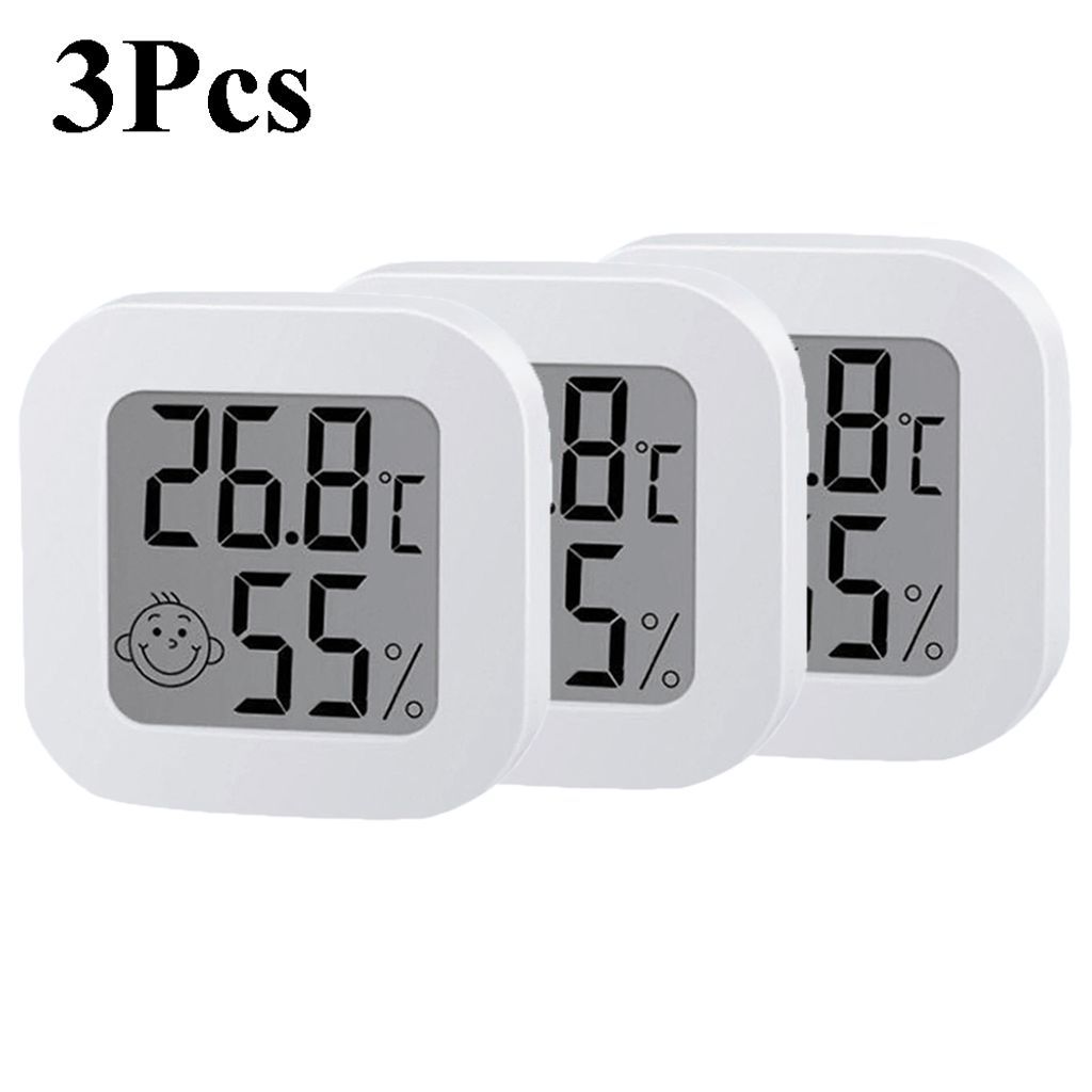 3 Pcs LCD Digital Mini Thermometer Hygrometer