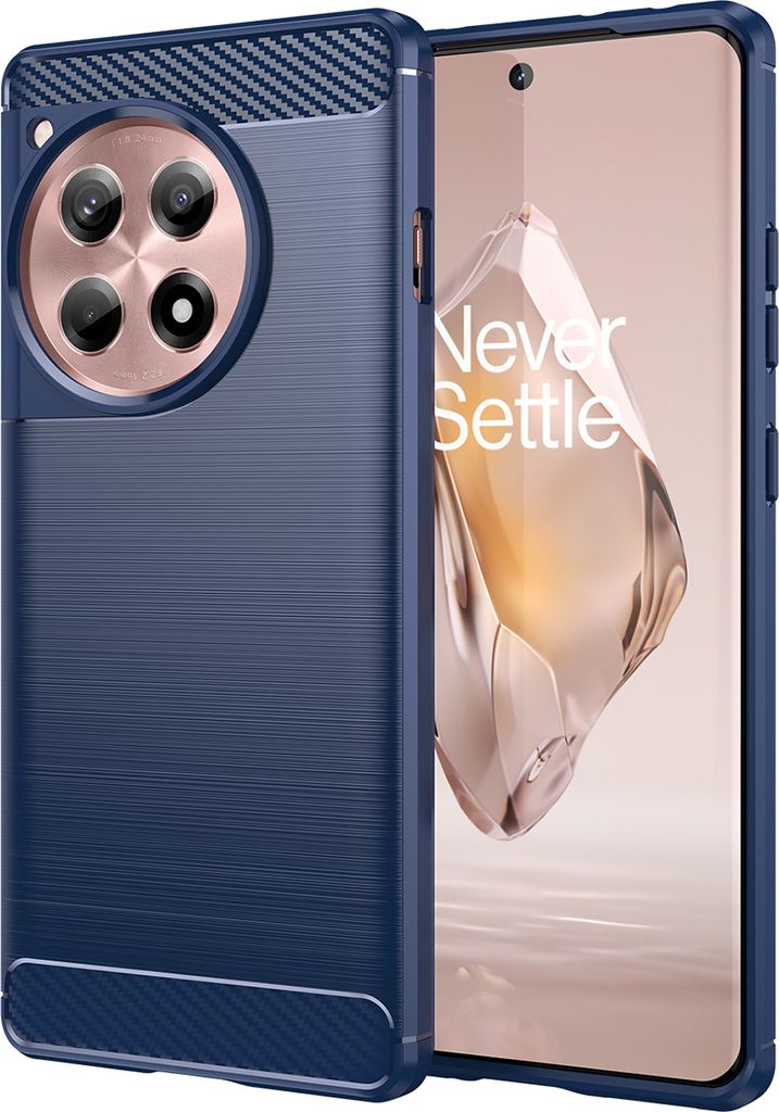 Hülle für OnePlus Ace 3 Carbon-Faser Weich TPU Silikon Stoßfest Handyhülle Blau
