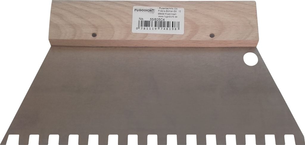 Leim Klebstoff Kleber Trapez Zahnspachtel Bodenleger 250mm x 130mm C4 (8x8mm)