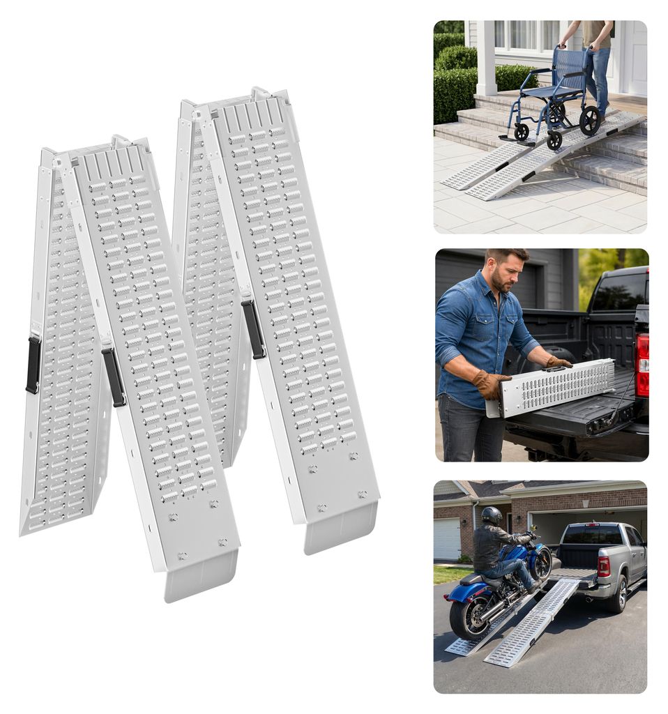 QEENTOE Opklapbare oprij-/laadhelling, 2 stuks, tot 400 kg, Productafbeelding 