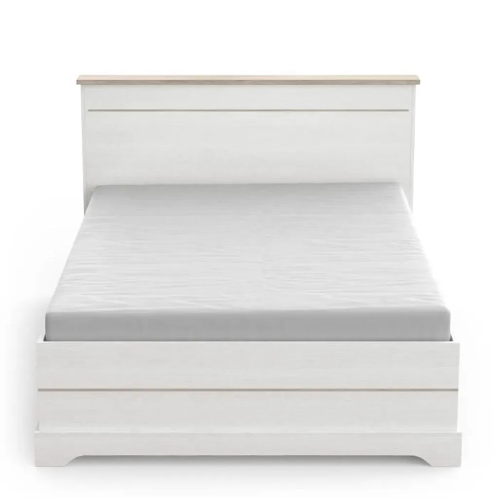 Lit 140x190 cm pour optimisation d'espace avec tiroirs de rangement blanc