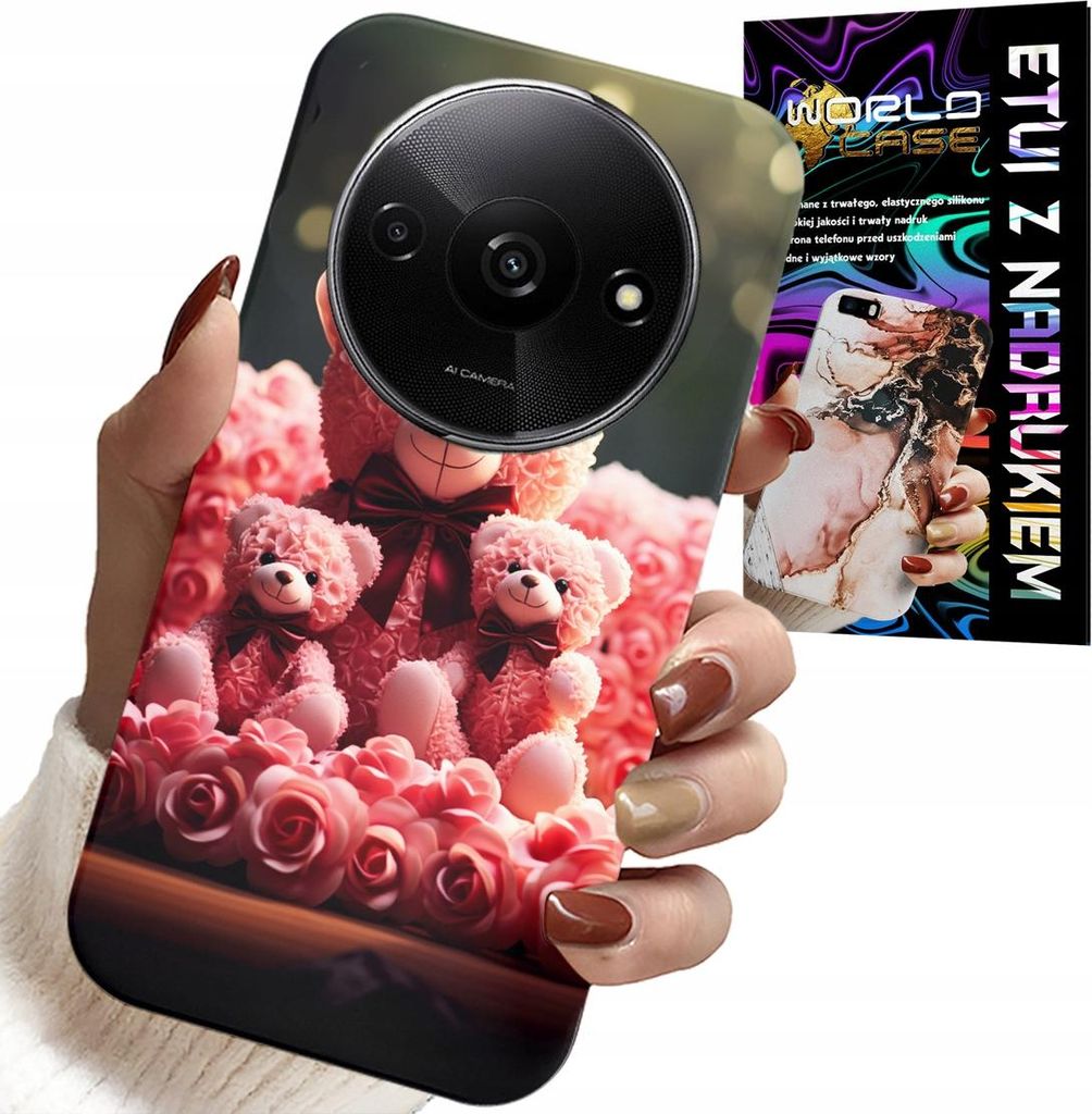 Hülle Für Xiaomi Redmi A3 - Rose Teddybär Familiengeschenk + Folie