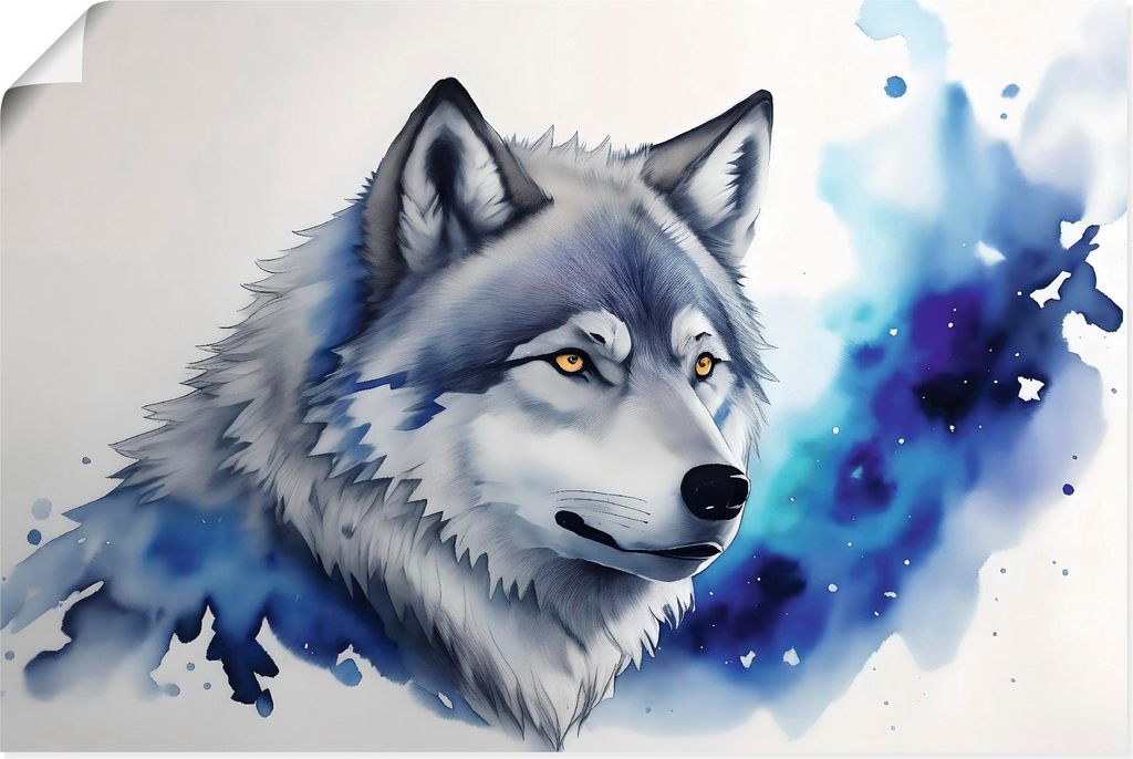 ARTland Poster Wolf Größe: 60x40 cm
