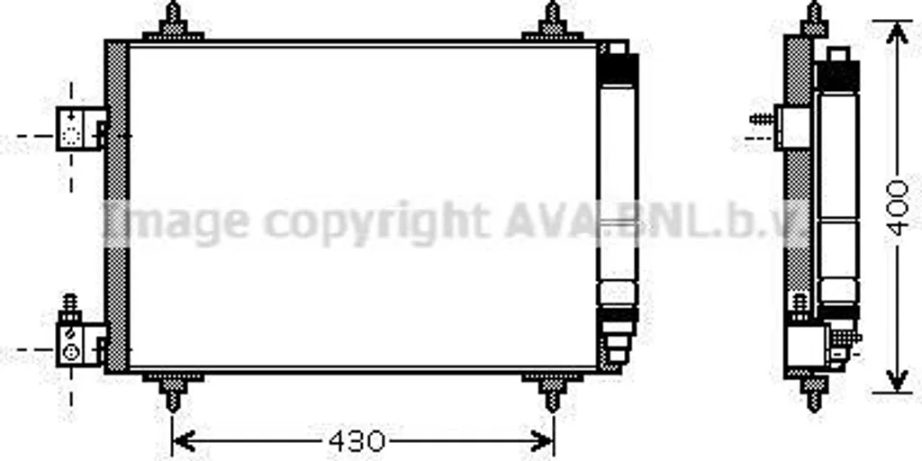 Condenseur de Clim PRASCO PEA5286D OE 6455CP pour Citroën C5 et Peugeot 407