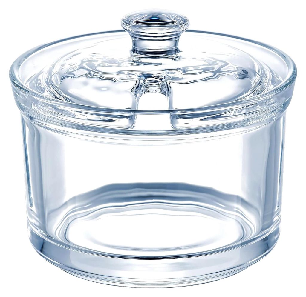 Zuckerdose mit Deckel 10 x 10 x 9 cm aus transparentem Glas