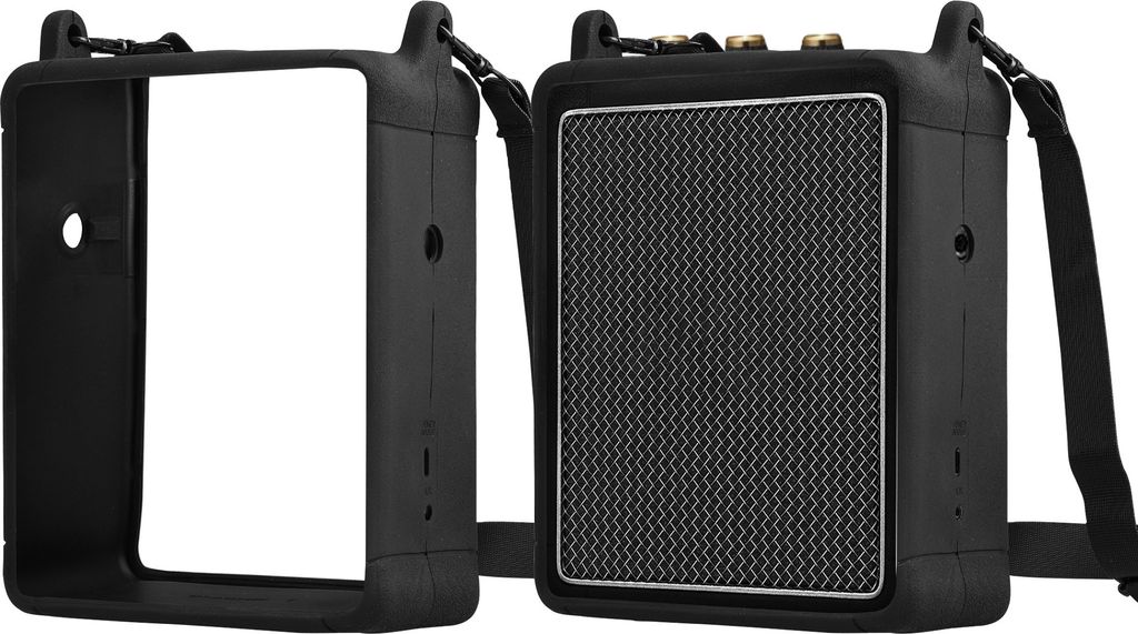kwmobile Silikon Hülle kompatibel mit Marshall Stockwell II - Schutzhülle für Mini Speaker - Cover Bluetooth Lautsprecher Schwarz