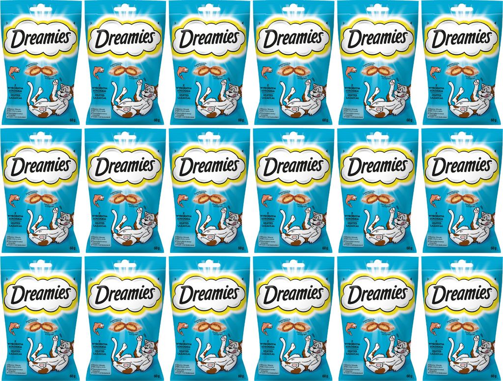 Dreamies Katzensnacks Katzenleckerlis Catnip mit Lachs 18 x 60g