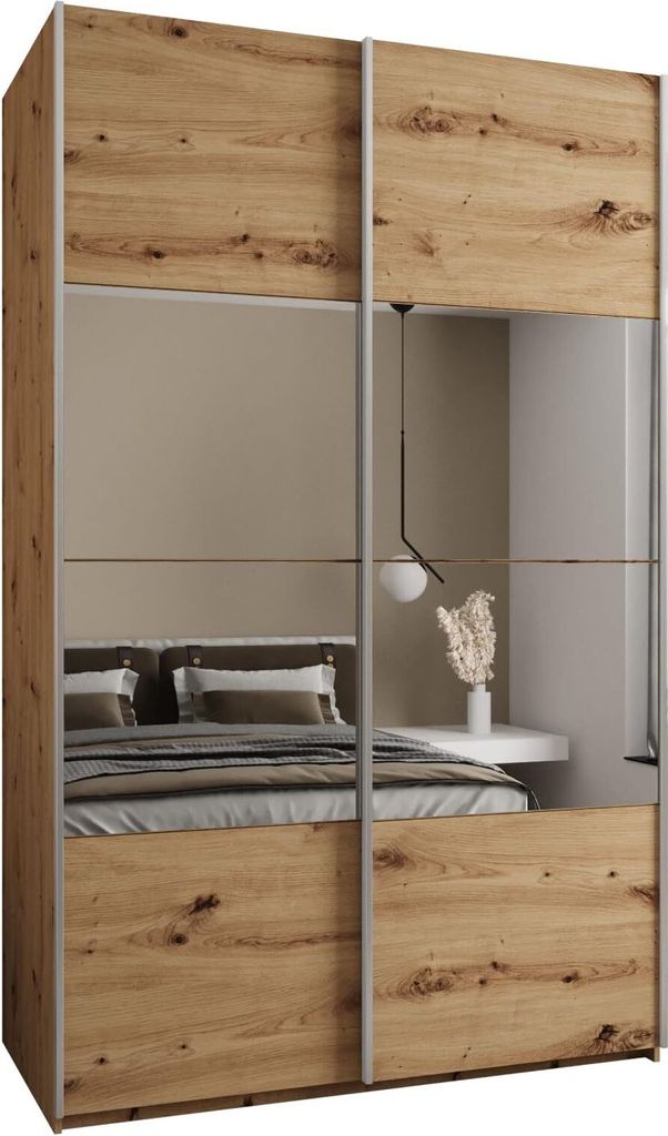 MEBLE KRYSPOL LUX 4 Schrank - 245,5x160x64cm - Artisan, Artisan, Silber