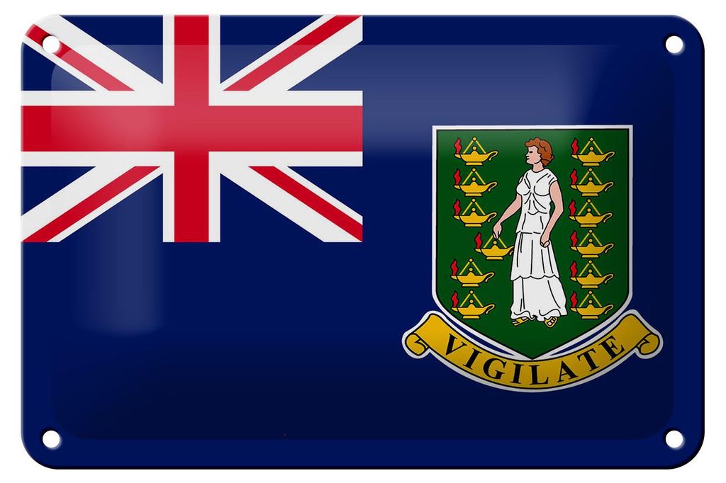 Blechschild Flagge Britische Jungferninseln 18x12cm Flag