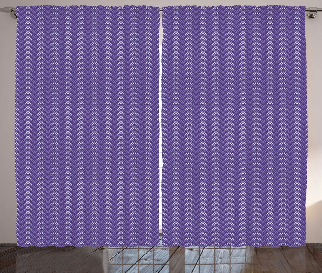 ABAKUHAUS Rideau Rustique Violet à Rayures Géométriques, 280 x 225 cm