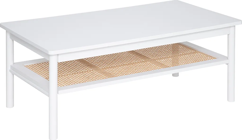 Table Basse 110 cm pour Salon Moderne Blanche Eazy Living Thuin Chic