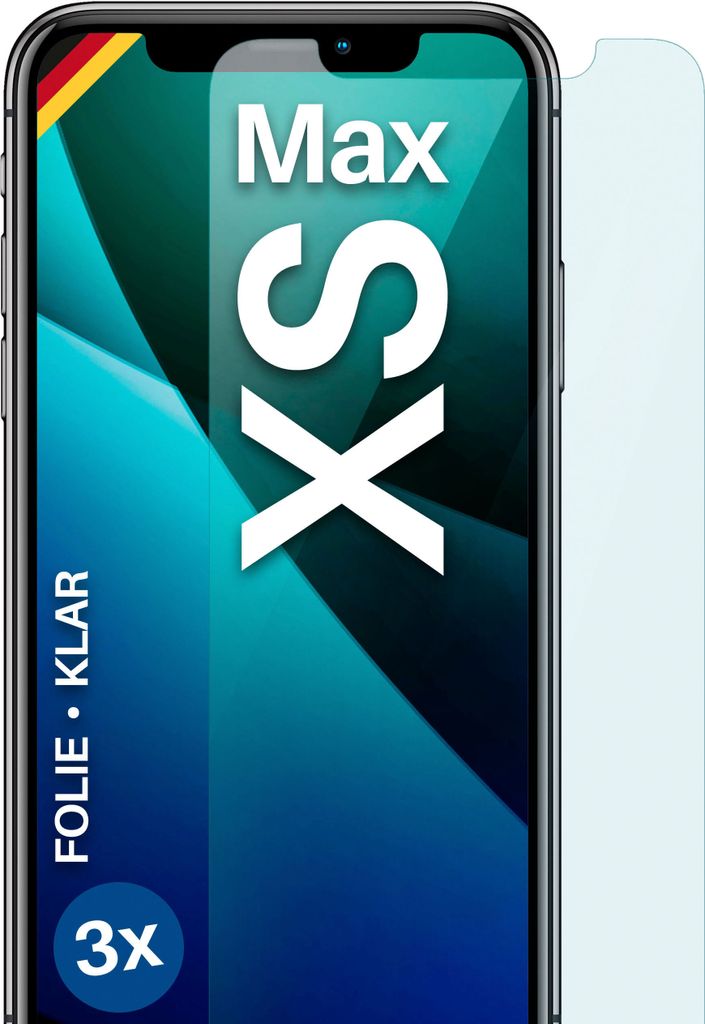moex 3x Schutzfolie kompatibel mit iPhone XS Max - Displayschutzfolie dünn Folie, Klar