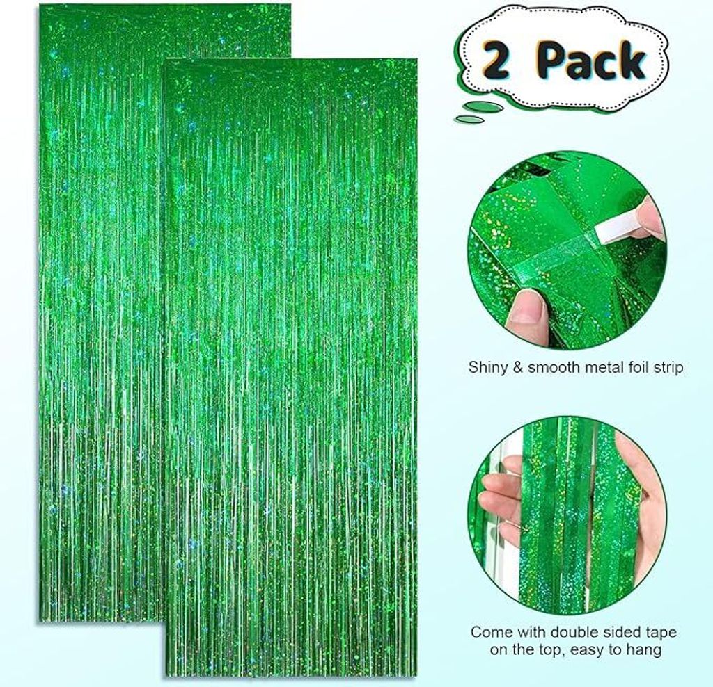 Tende A Lamelle Glitterate - 5 Pezzi Per Feste E Decorazioni Invernali - Foto 4