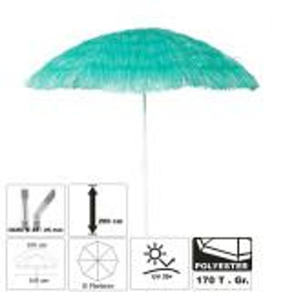 Hawaii Sonnenschirm Bastschirm Ø 160 cm UV30+ Strandschirm Produktbild 