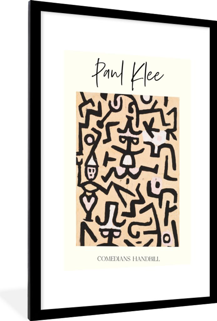 MuchoWow Gerahmtes Poster Paul klee - Kunst - Flugblatt der Komödianten 60x90 cm - Poster mit Schwarzem Bilderrahmen Wandposter Rahmen Foto Bild...