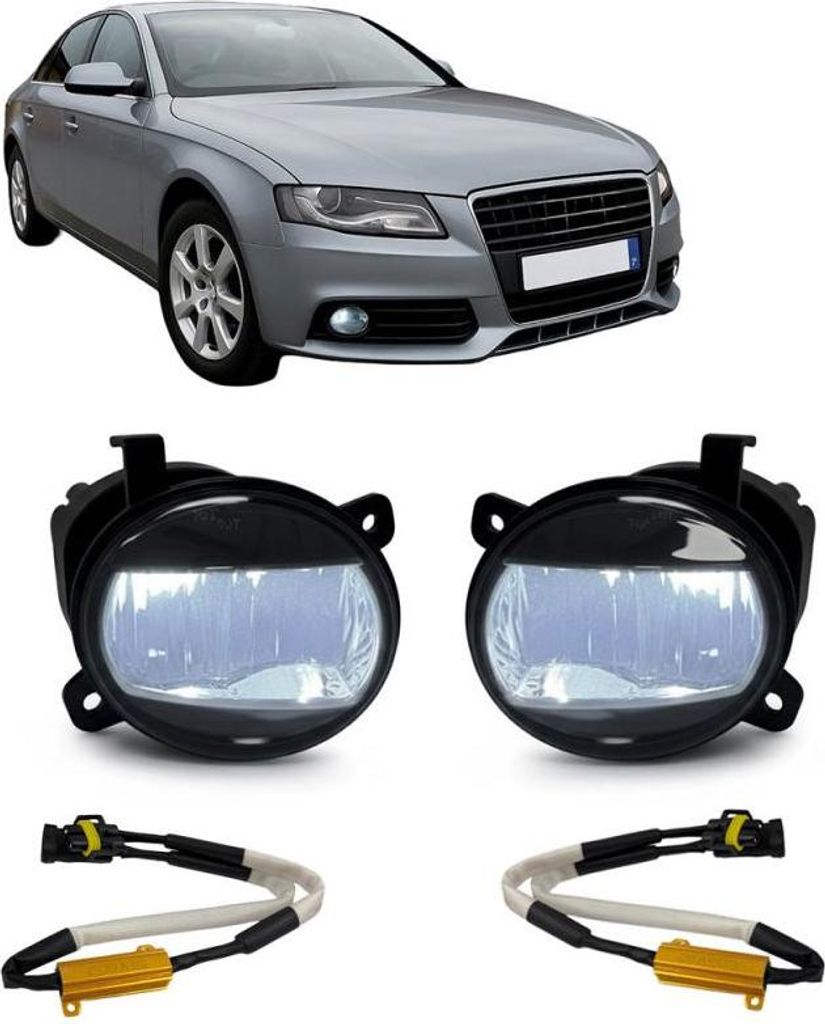 Nebelscheinwerfer LED Smoke schwarz paßt für Audi A4 B8 07-11 A6 4F 08-11 Q5 8R