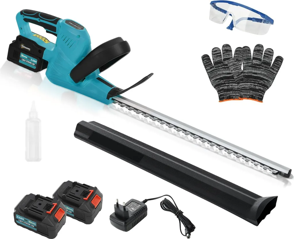 Outsunny Taille-haies sans fil 18V avec 2 batteries 3,0Ah et chargeur