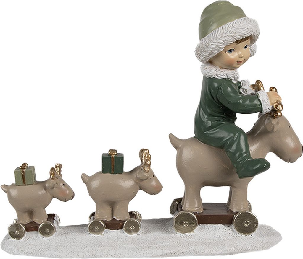 Clayre & Eef Figura decorativa Bambino 17x8x14 cm Beige Immagine del prodotto 