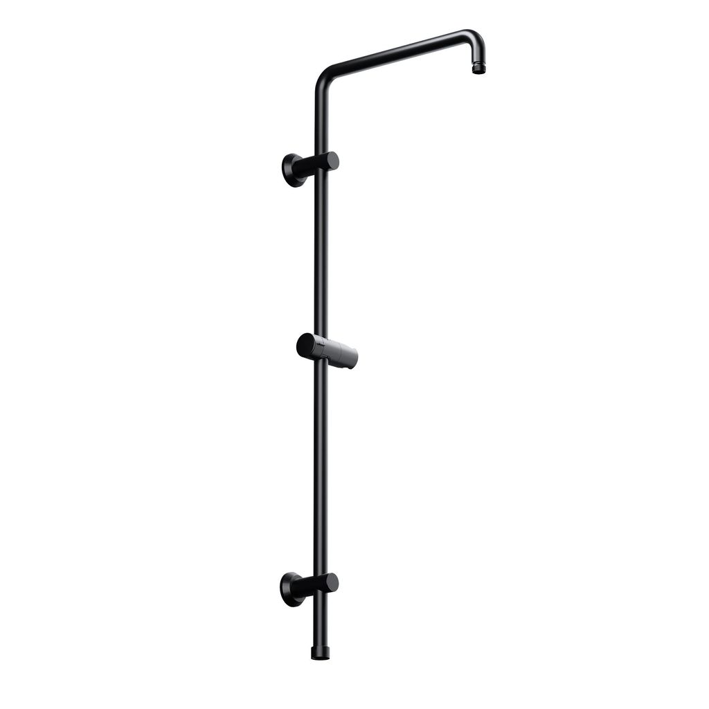 JOHO Edelstahl Duschstange mit Handbrausehalter, Variable Wandbefestigungen, Wandstange Regendusche Brausearm Duschsäule mit fester Länge 92cm Sc...